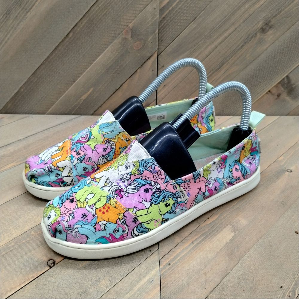 TOMS x My Little Pony Alpargatas Girls Size 4 Casual Shoes Colorful Slip On‎